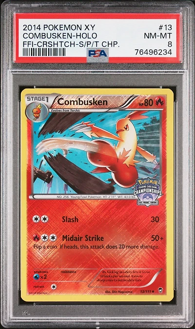 2014 Pokemon Xy Furious Fists 13 Combusken PSA 8