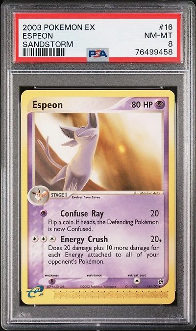 2003 Pokemon Ex Sandstorm 16 Espeon PSA 8