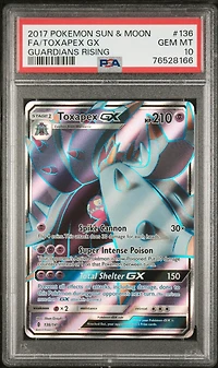 2017 Pokemon Sun & Moon Guardians Rising 136 Fa/toxapex Gx PSA 10