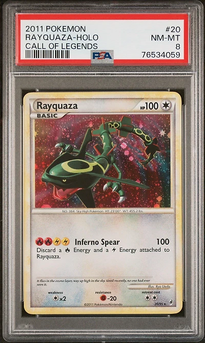 2011 Pokemon Call Of Legends 20 Rayquaza PSA 8