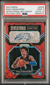 2022 Panini Prizm Sensational Signatures Sspb Paolo Banchero Choice PSA 9