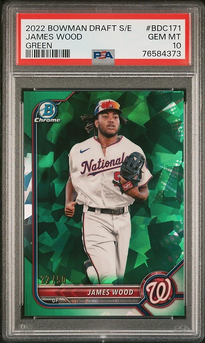 2022 Bowman Draft Chrome Sapphire Edition 171 James Wood Green PSA 10