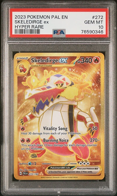 2023 Pokemon Pal En-paldea Evolved 272 Skeledirge Ex Hyper Rare PSA