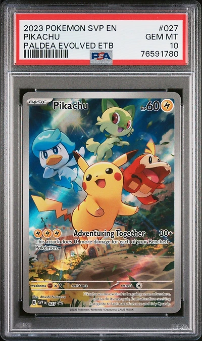 2023 Pokemon Svp En-sv Black Star Promo 027 Pikachu Paldea Evolved Elite Trainer Box PSA