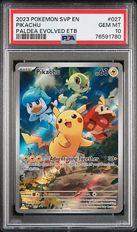 2023 Pokemon Svp En-sv Black Star Promo 027 Pikachu Paldea Evolved Elite Trainer Box PSA