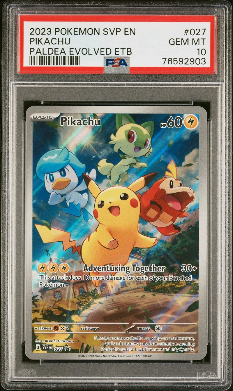 2023 Pokemon Svp En-sv Black Star Promo 027 Pikachu Paldea Evolved Elite Trainer Box PSA