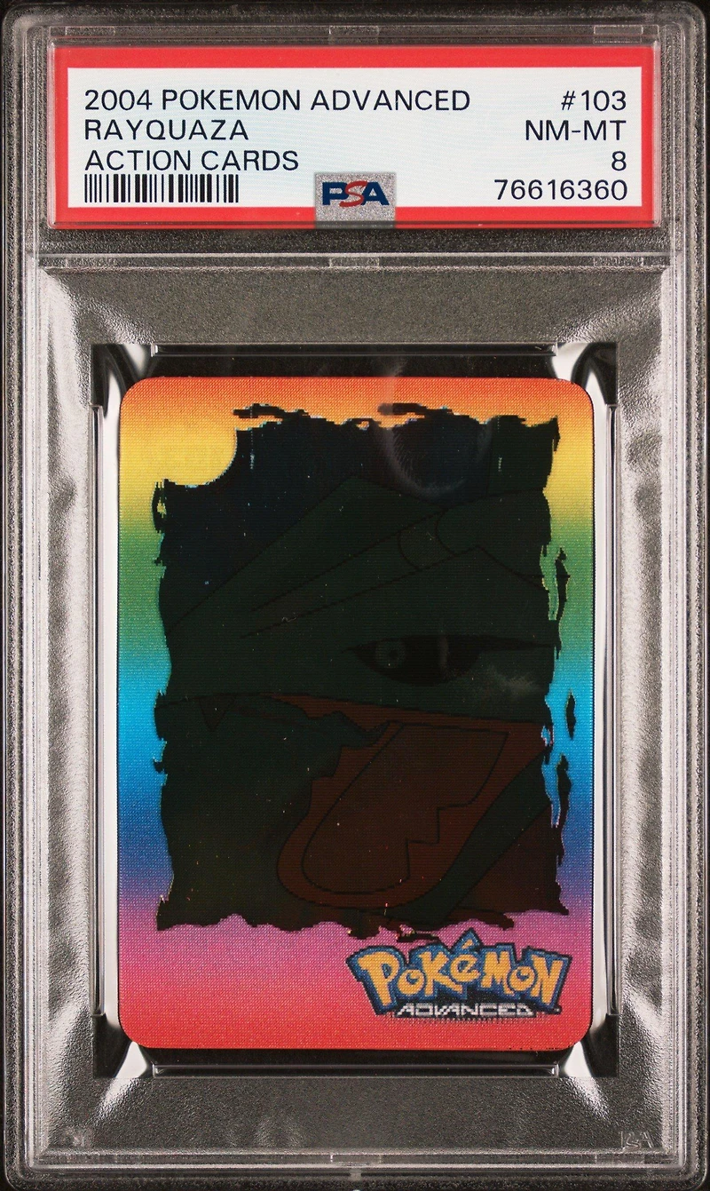 2004 Pokemon Advanced Action Cards 103 Rayquaza PSA 8