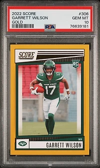 2022 Panini Score 306 Garrett Wilson Gold PSA 10