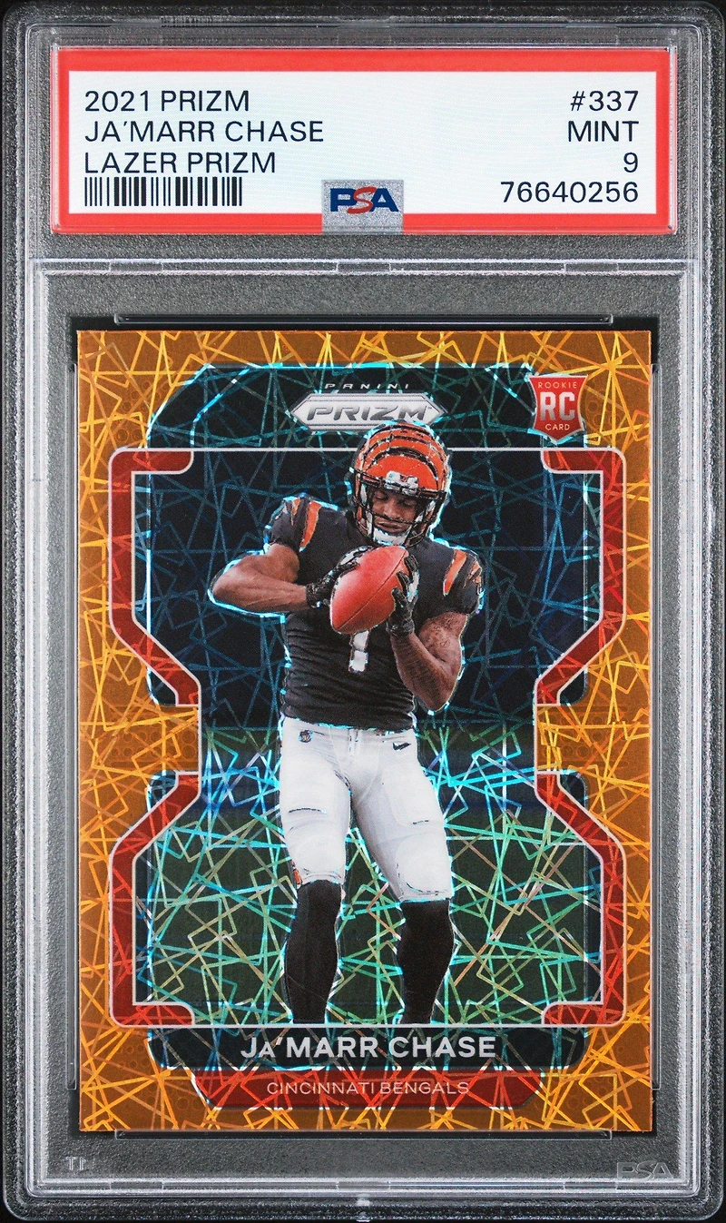 2021 Panini Prizm 337 Ja’marr Chase Lazer Prizm PSA 9