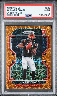 2021 Panini Prizm 337 Ja’marr Chase Lazer Prizm PSA 9