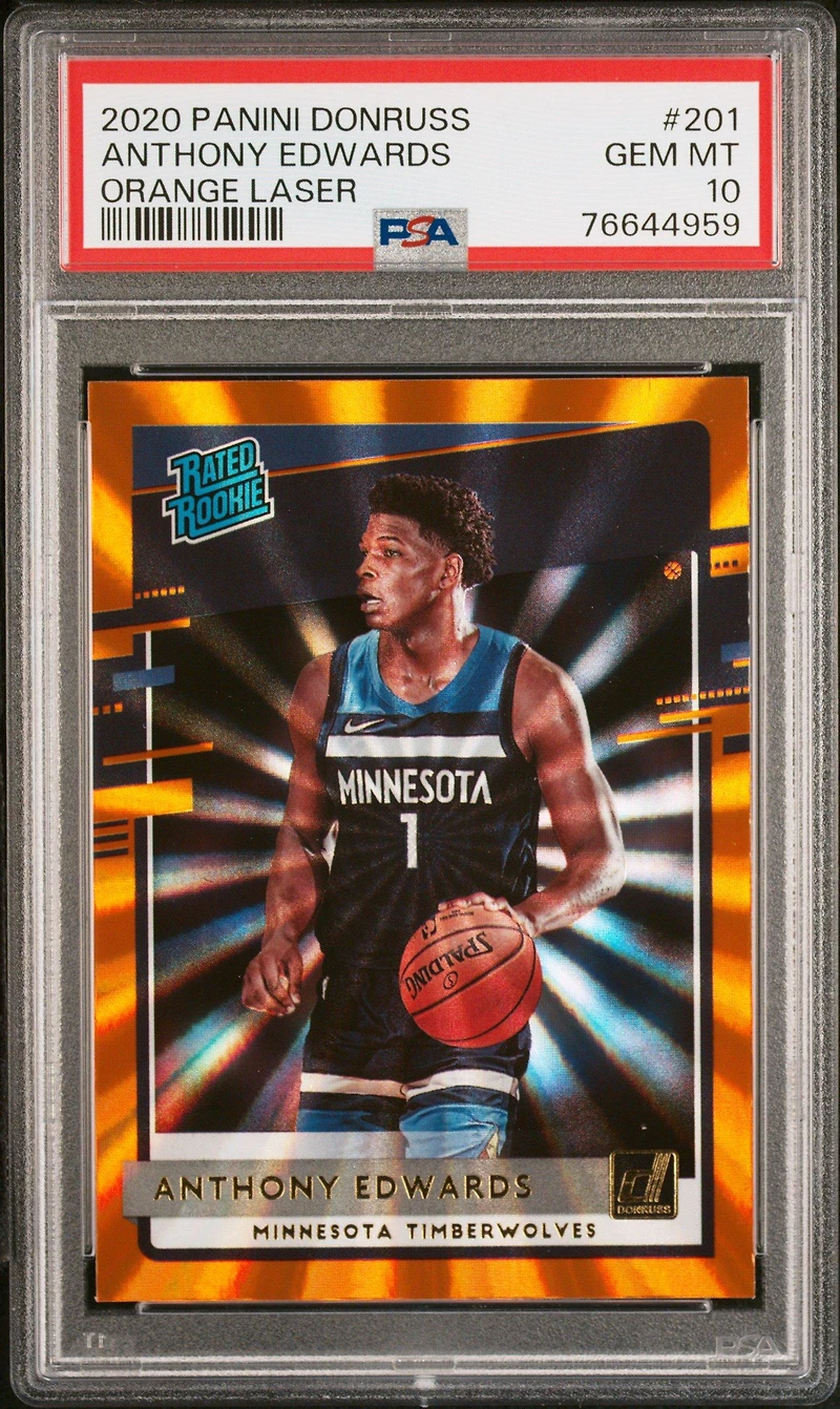 2020 Panini Donruss 201 Anthony Edwards Laser PSA 10