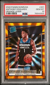 2020 Panini Donruss 201 Anthony Edwards Laser PSA 10