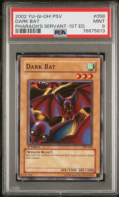 2002 Yu-gi-oh! Psv-pharaoh's Servant 058 Dark Bat 1st Edition PSA 9