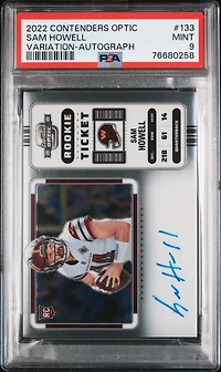 2022 Panini Contenders Optic 133 Sam Howell Variation-autograph PSA 9