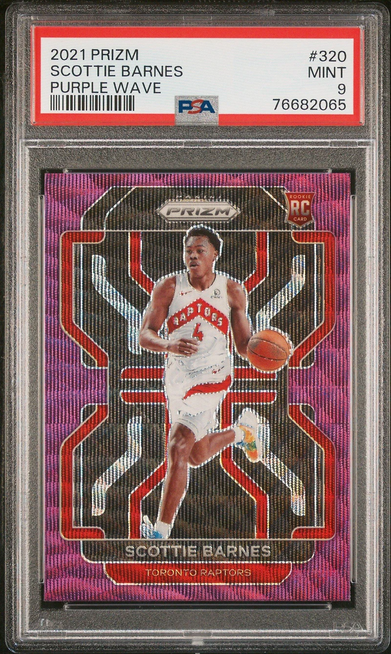 2021 Panini Prizm 320 Scottie Barnes Purple Wave PSA 9