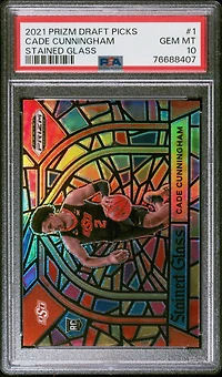 2021 Panini Prizm Draft Picks Stained Glass 1 Cade Cunningham PSA 10