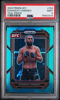 2023 Panini Prizm Ufc 150 Khamzat Chimaev Teal Prizm PSA 9