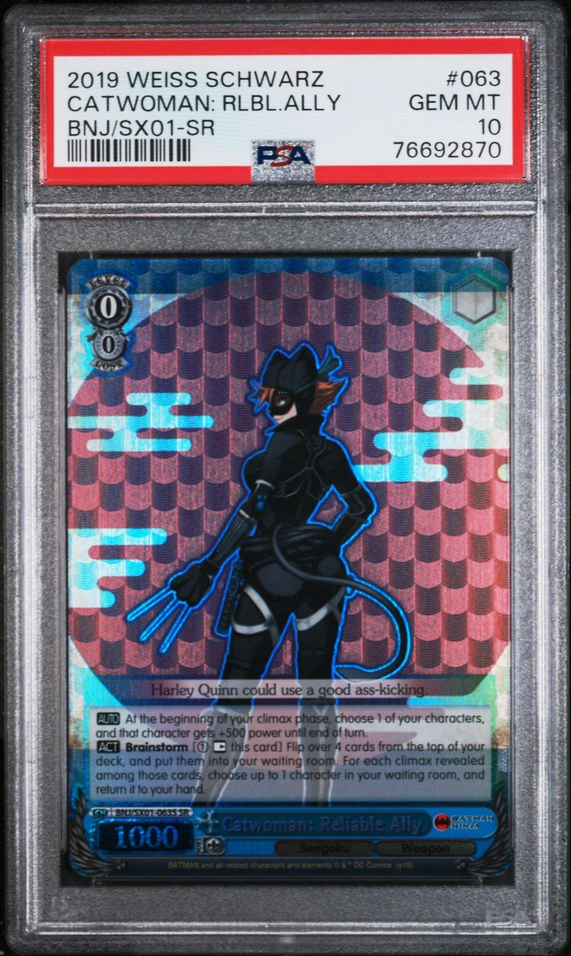 2019 Weiss Schwarz Batman Ninja 063 Catwoman: Reliable Ally Sr PSA 10