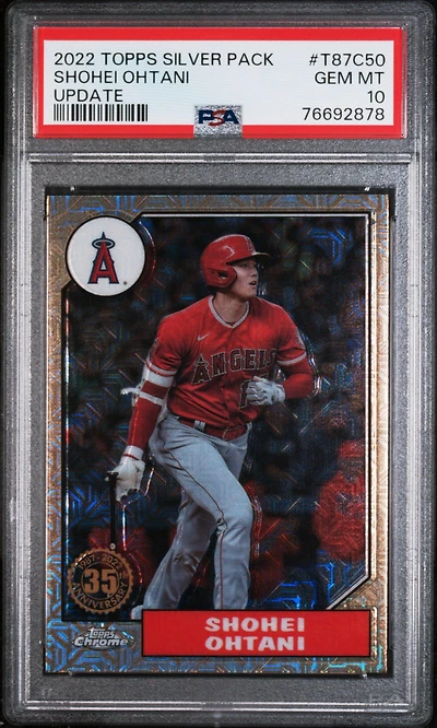 2022 Topps Silver Pack 1987 Chrome Promo T87c50 Shohei Ohtani Update PSA 10