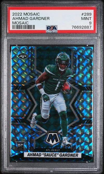 2022 Panini Mosaic 289 Ahmad “sauce” Gardner Mosaic PSA 9
