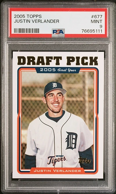 2005 Topps 677 Justin Verlander PSA 9