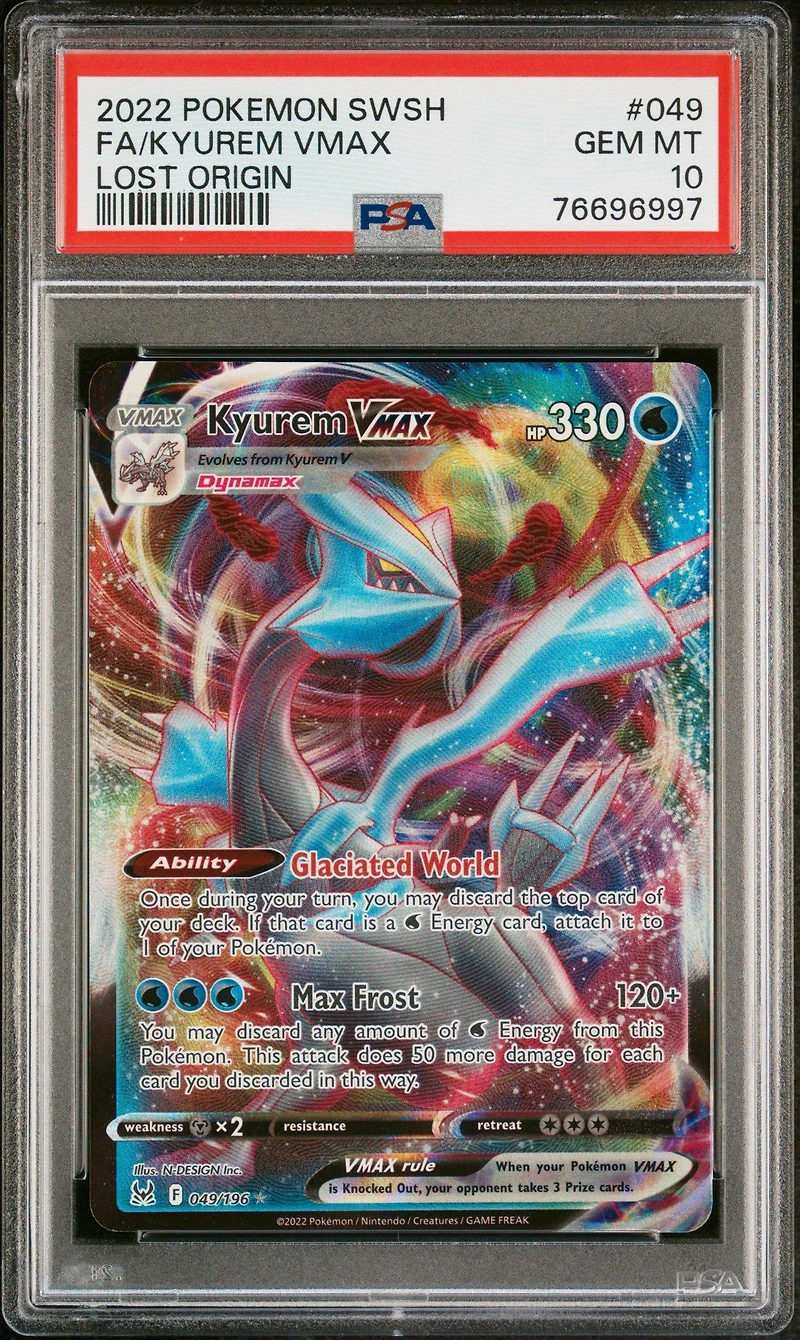 2022 Pokemon Sword & Shield Lost Origin 049 Full Art/kyurem Vmax PSA 10