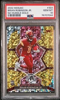2022 Panini Mosaic 322 Brian Robinson Jr. No Huddle Gold PSA 10