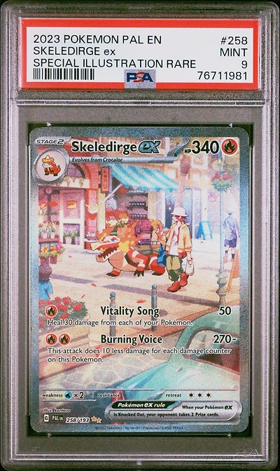 2023 Pokemon Pal En-paldea Evolved 258 Skeledirge Ex Special Illustration Rare PSA