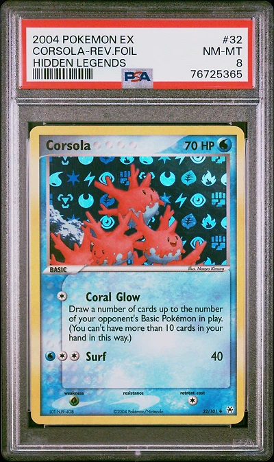 2004 Pokemon Ex Hidden Legends 32 Corsola-reverse Foil PSA