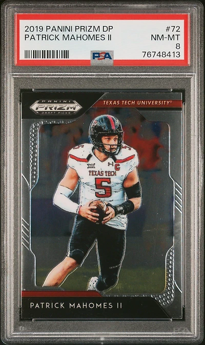 2019 Panini Prizm Draft Picks 72 Patrick Mahomes Ii PSA 8