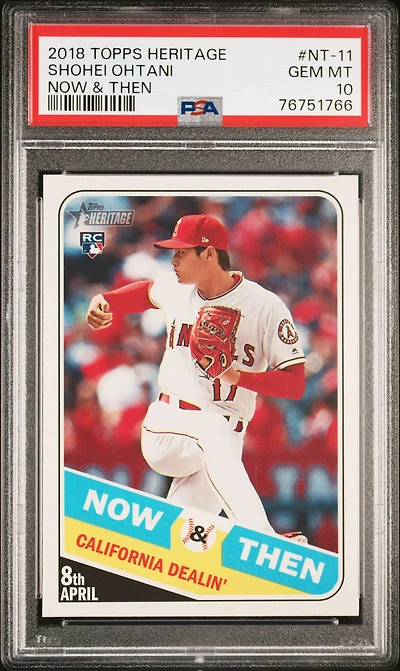 2018 Topps Heritage Now & Then Nt-11 Shohei Ohtani PSA