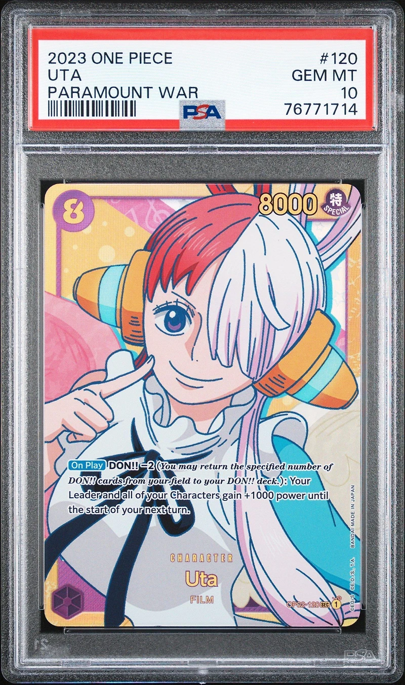 2023 One Piece Op02-paramount War 120 Uta PSA 10