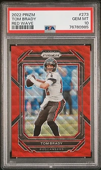 2022 Panini Prizm 273 Tom Brady Red Wave PSA 10