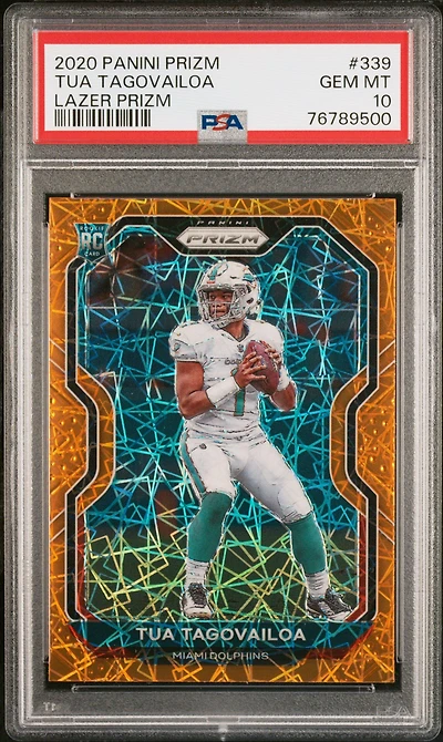 2020 Panini Prizm 339 Tua Tagovailoa Lazer Prizm PSA