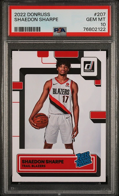 2022 Panini Donruss 207 Shaedon Sharpe PSA 10