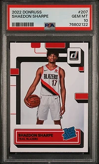 2022 Panini Donruss 207 Shaedon Sharpe PSA 10