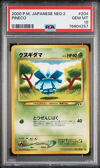 2000 Pokemon Japanese Neo 2 204 Pineco PSA