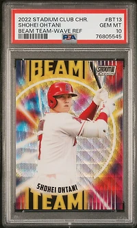 2022 Topps Stadium Club Chrome Beam Team Bt13 Shohei Ohtani Wave Refractor PSA 10