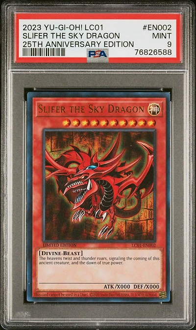 2023 Yu-gi-oh! Lc01-legendary Collection: 25th Anniversary Edition En002 Slifer The Sky Dragon PSA