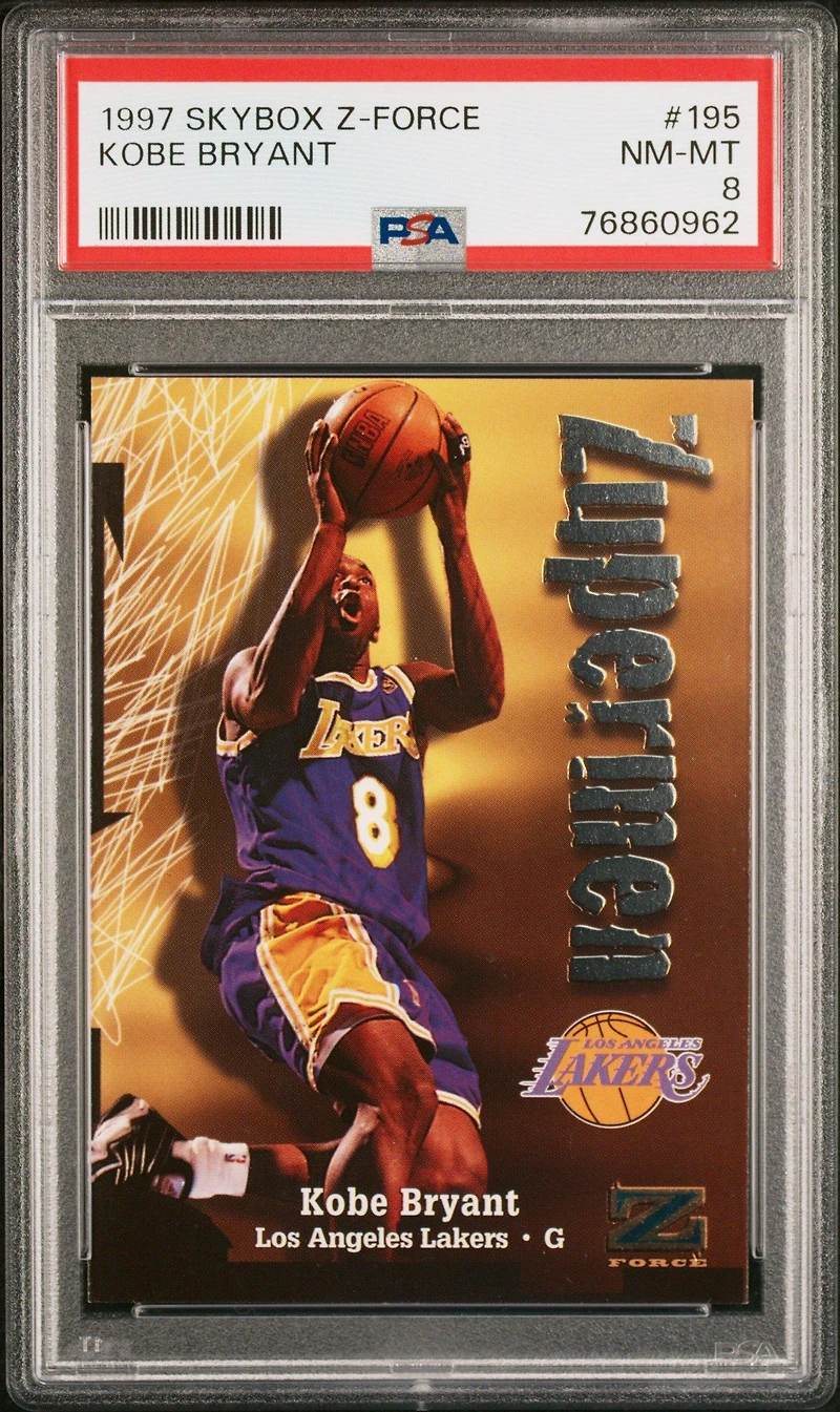 1997 Skybox Z-force 195 Kobe Bryant PSA 8