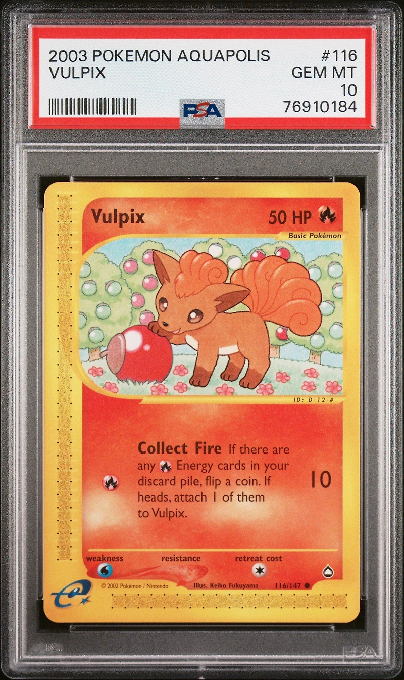 2003 Pokemon Aquapolis 116 Vulpix PSA