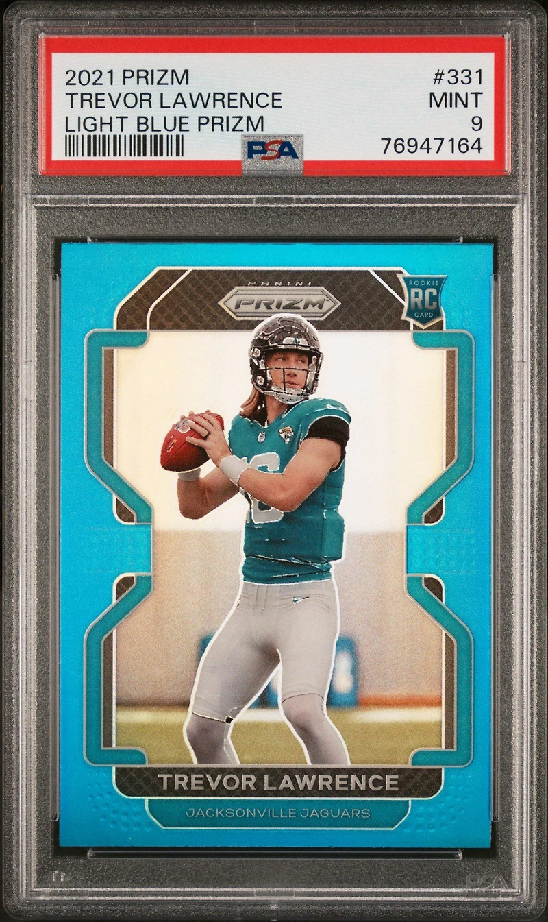 2021 Panini Prizm 331 Trevor Lawrence Light Blue Prizm PSA 9