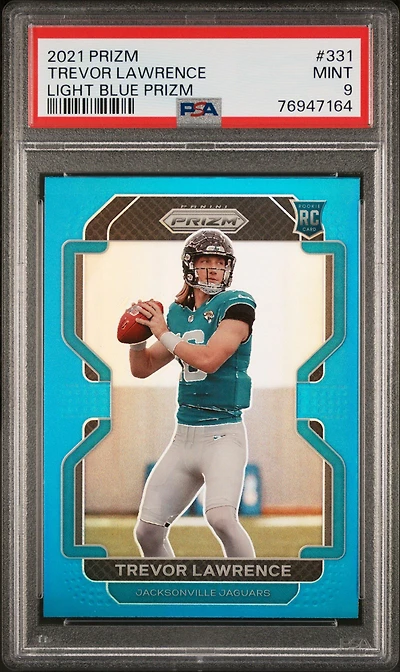 2021 Panini Prizm 331 Trevor Lawrence Light Blue Prizm PSA 9