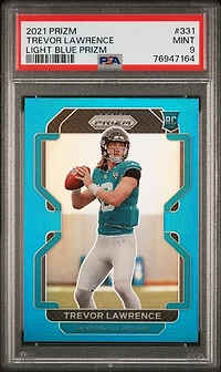 2021 Panini Prizm 331 Trevor Lawrence Light Blue Prizm PSA 9
