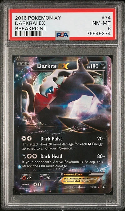 2016 Pokemon Xy Breakpoint 74 Darkrai Ex PSA