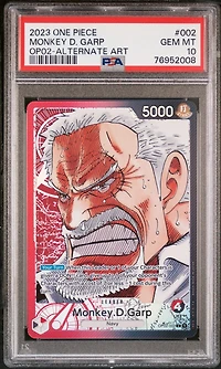 2023 One Piece Op02-paramount War 002 Monkey D. Garp Alternate Art PSA 10