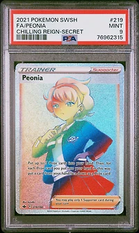 2021 Pokemon Sword & Shield Chilling Reign 219 Fa/peonia PSA 9