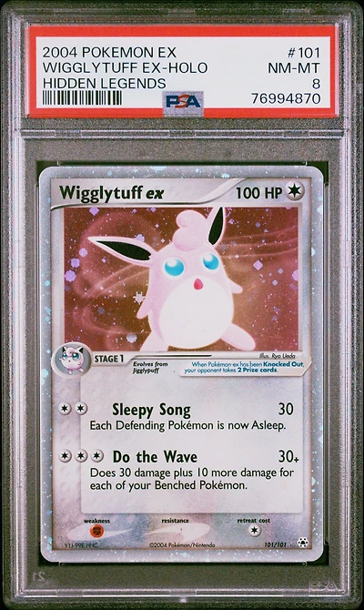2004 Pokemon Ex Hidden Legends 101 Wigglytuff Ex-holo PSA 8