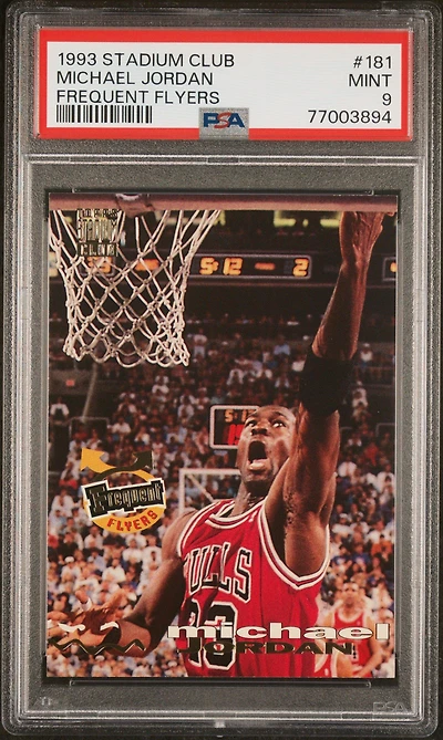 1993 Stadium Club 181 Michael Jordan Frequent Flyers PSA 9
