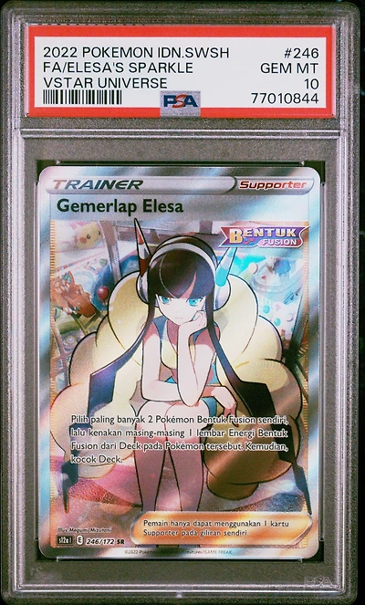 2022 Pokemon Indonesian Sword & Shield Vstar Universe 246 Full Art/elesa's Sparkle PSA 10